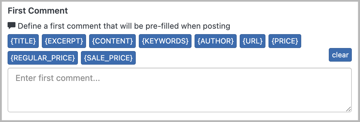 First Comment Feature