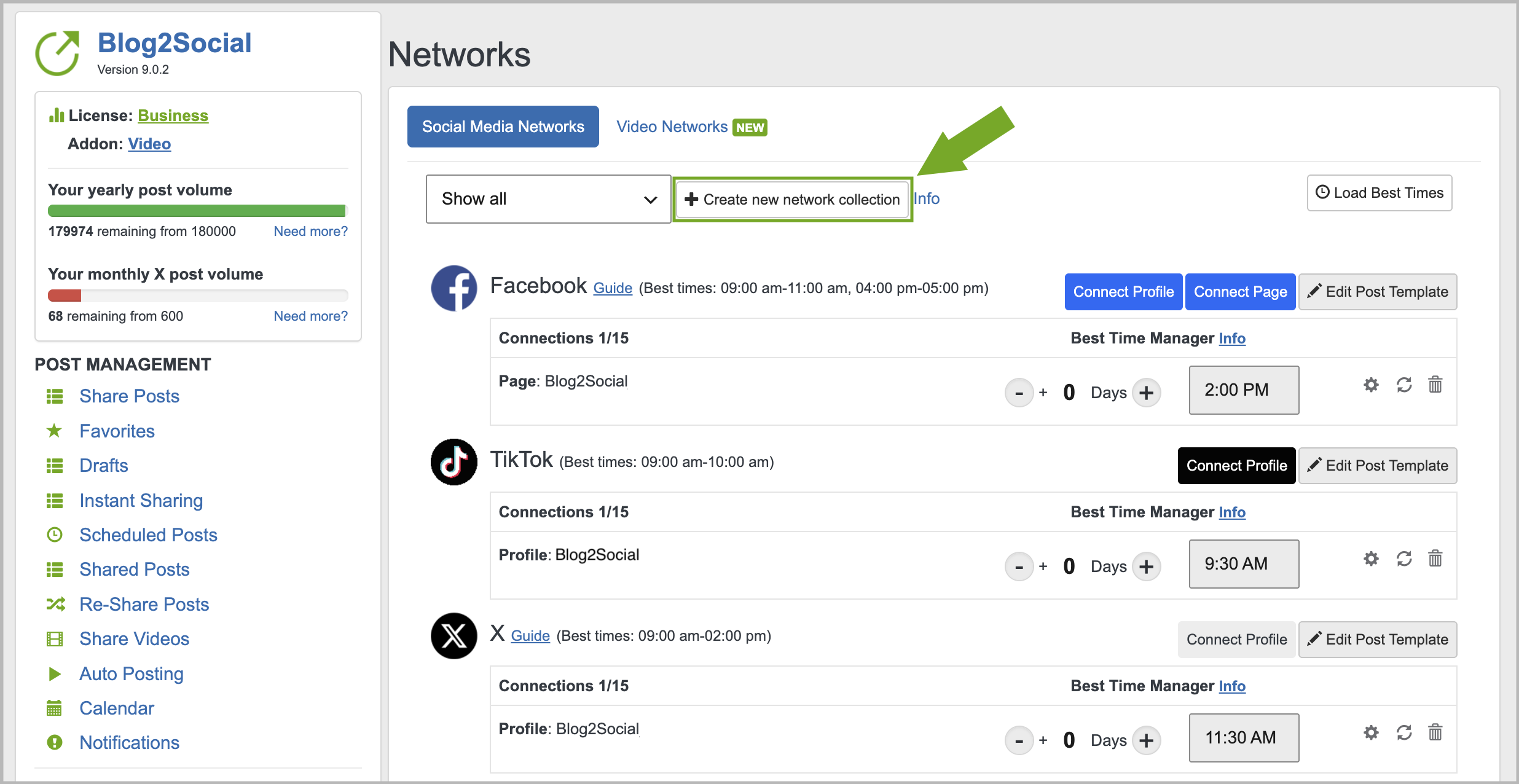 Create new Network Collection